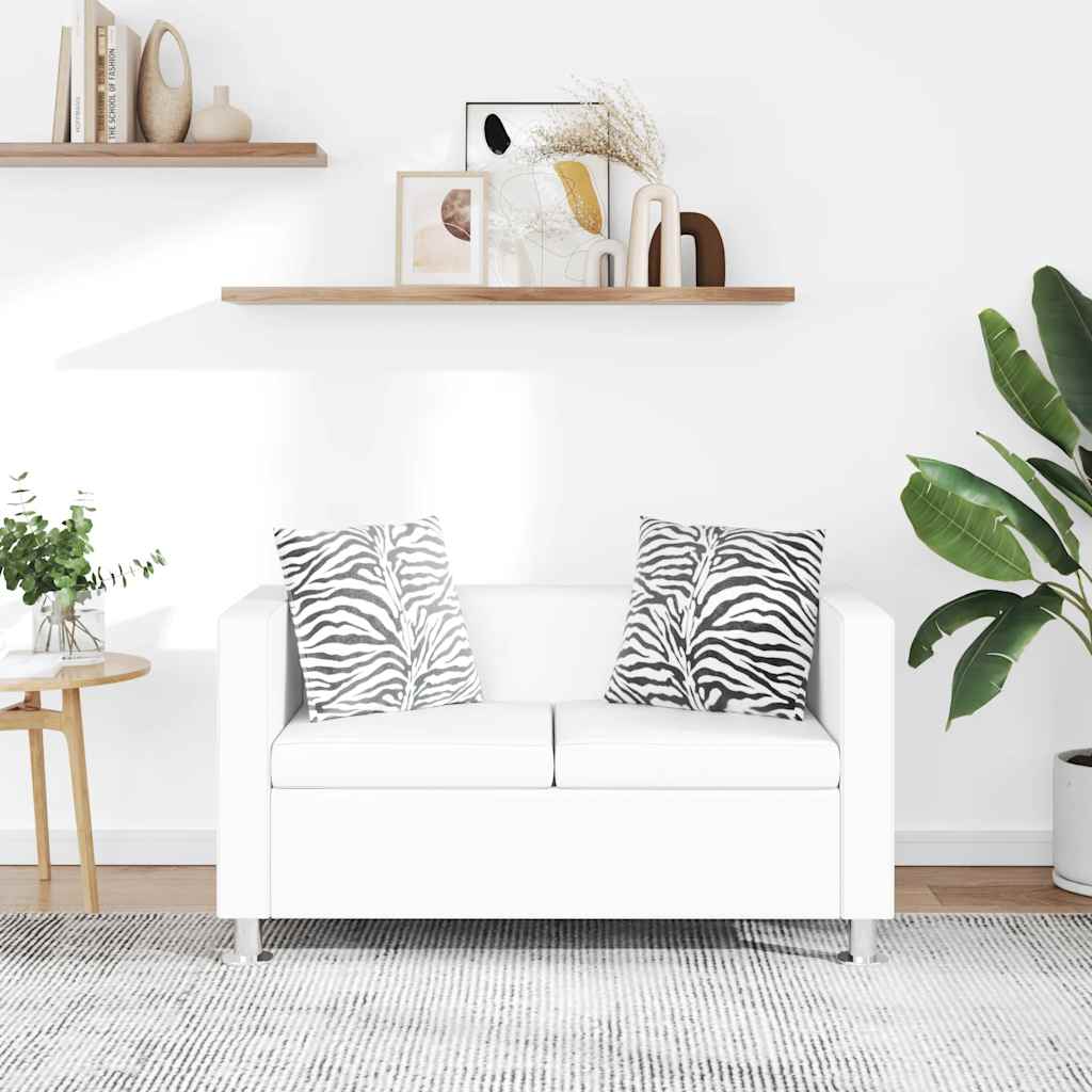 2-Sitzer-Sofa Kunstleder Weiß