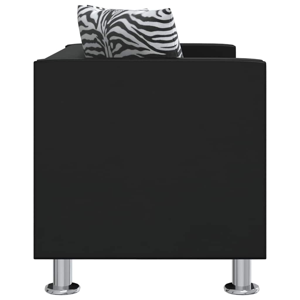 Sofa-Set Kunstleder 3-Sitzer und 2-Sitzer Schwarz