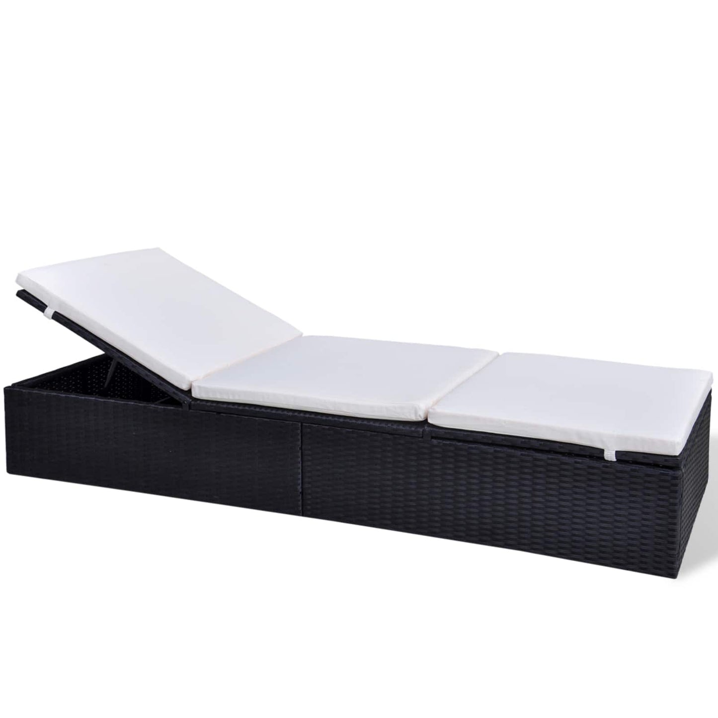 Sonnenliege Schwarz Poly-Rattan