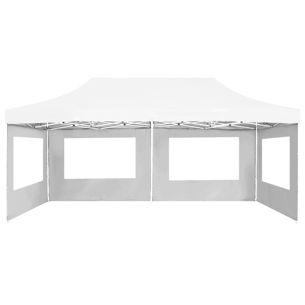 Profi-Partyzelt Faltbar mit Wänden Aluminium 6×3m Weiß