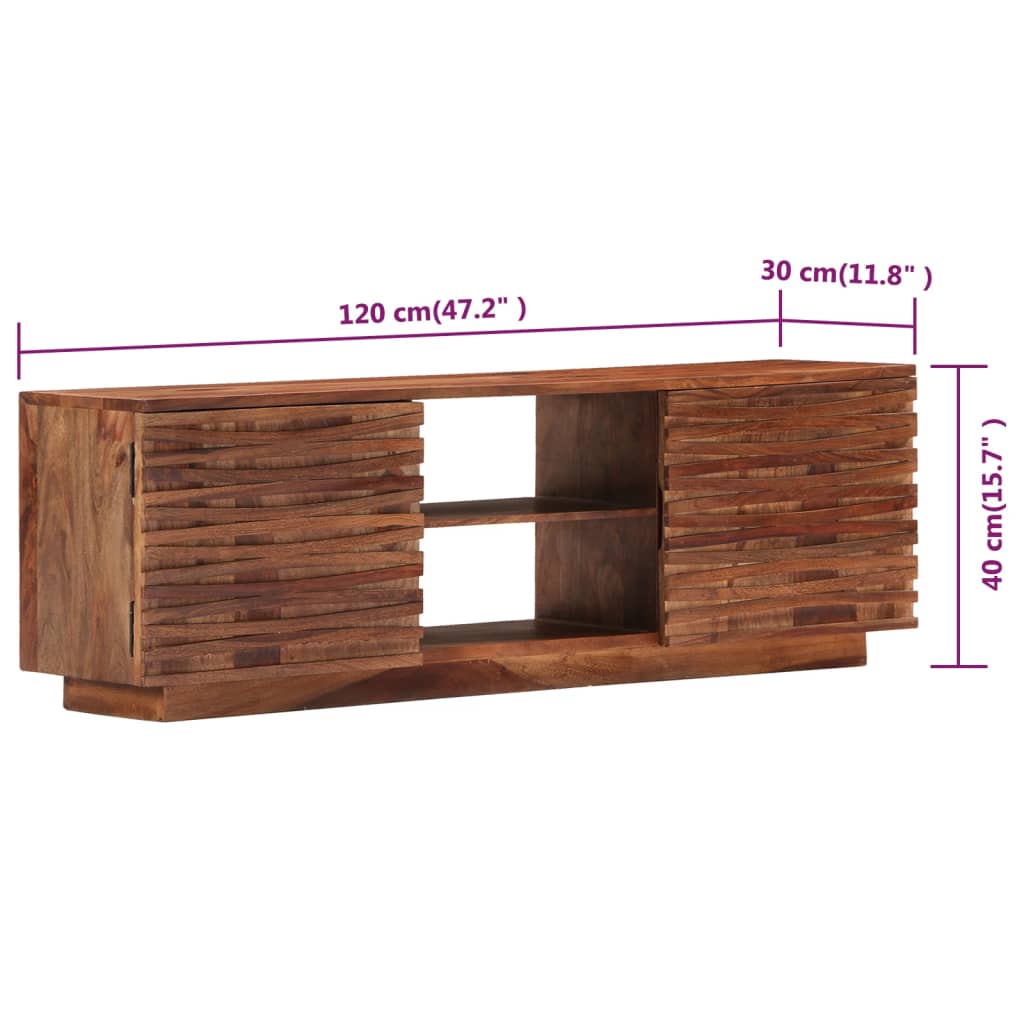 TV-Schrank 120x30x40 cm Massivholz Akazie