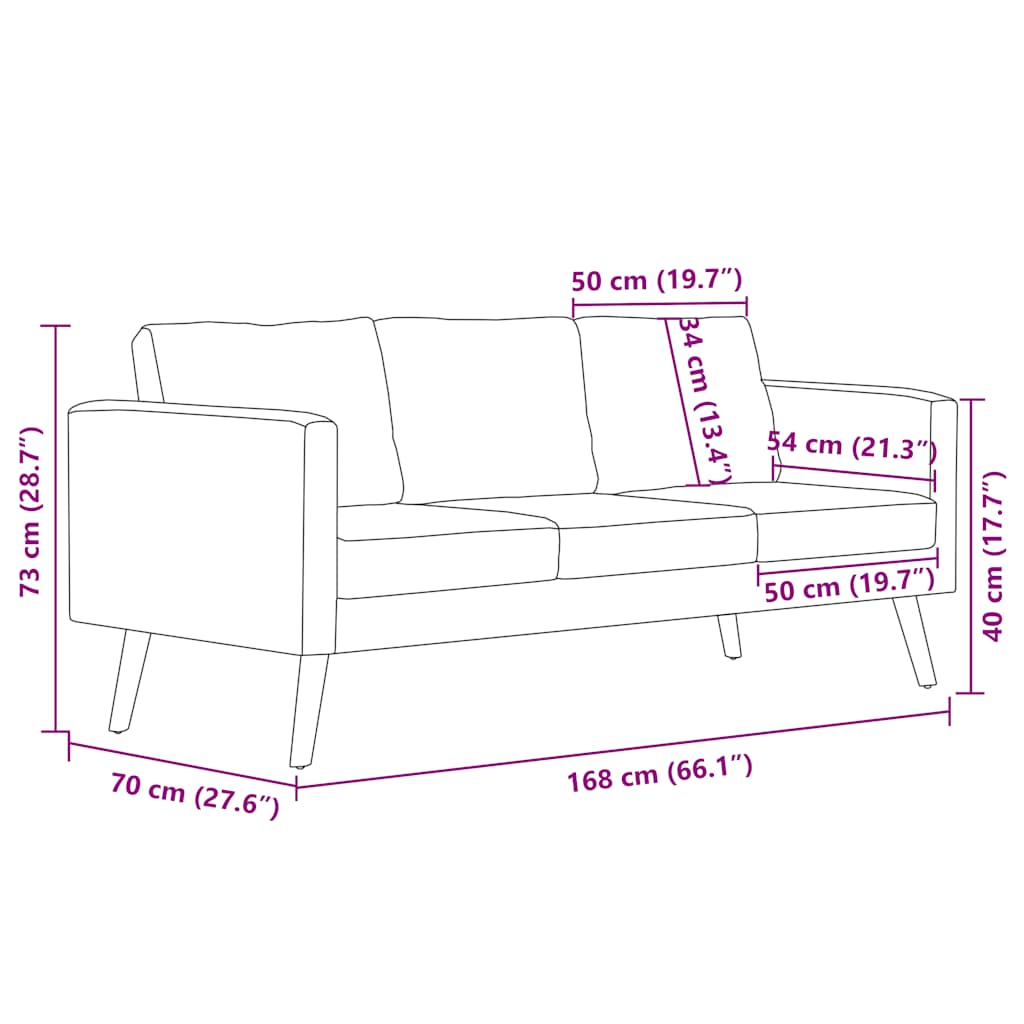 3-Sitzer-Sofa Stoff Weinrot