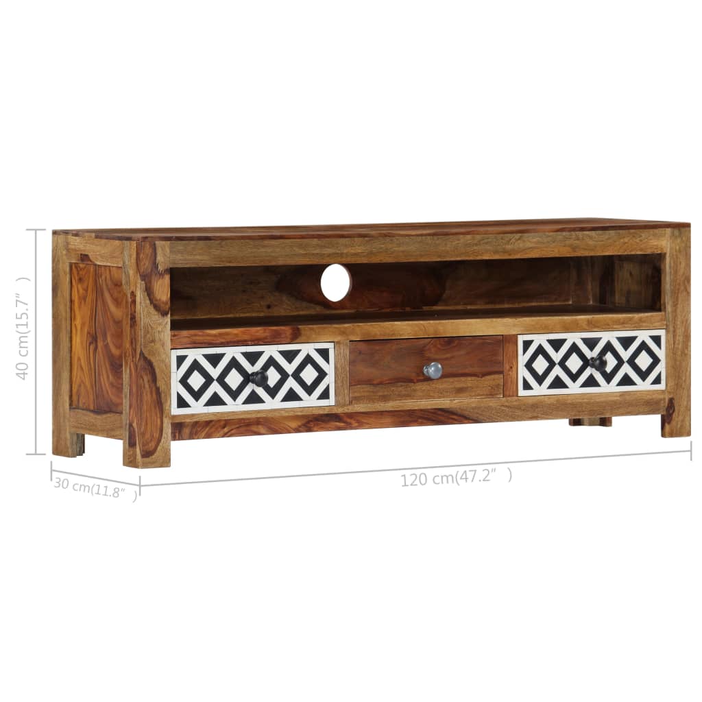 TV-Schrank 120x30x40 cm Massivholz Akazie