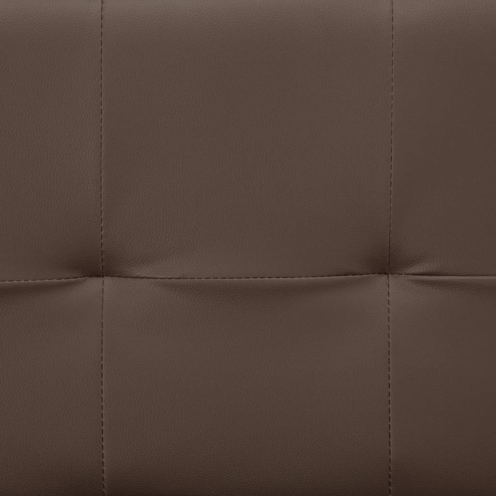 Schlafsofa mit 2 Kissen Kunstleder Ausziehbar Braun