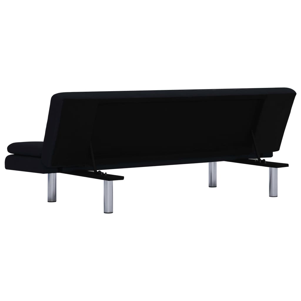 Schlafsofa mit zwei Kissen Schwarz Polyester