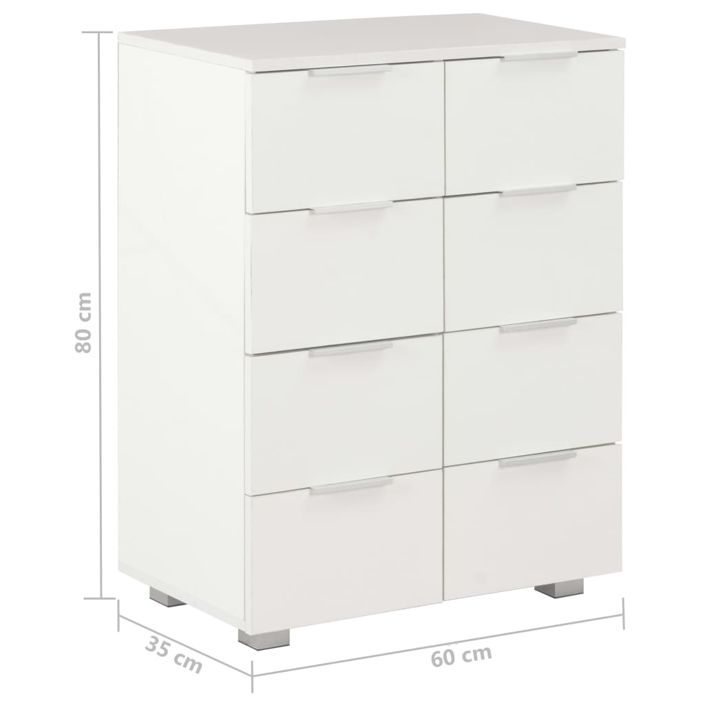 Sideboard Hochglanz-Weiß 60x35x80 cm Holzwerkstoff