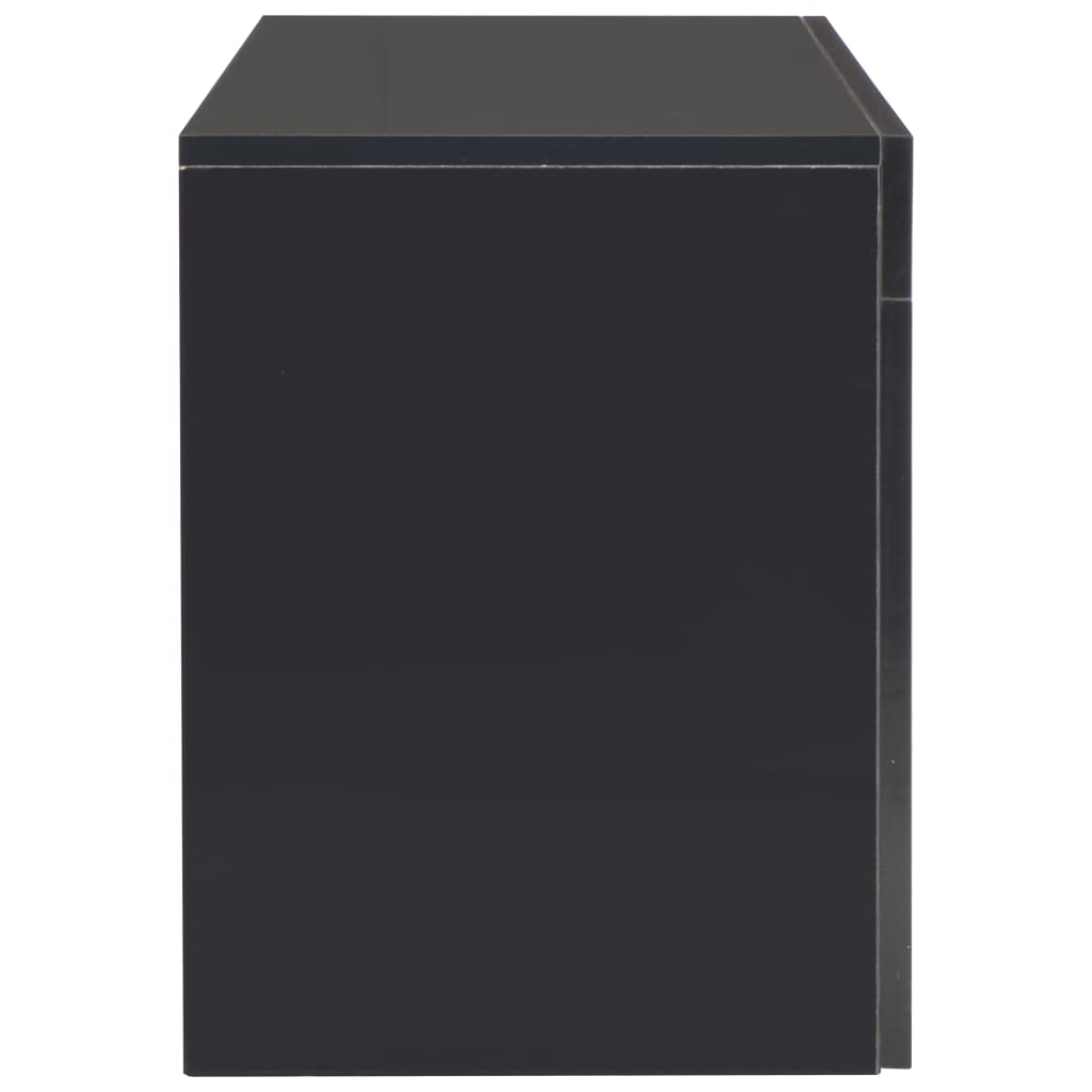 TV-Schrank mit LED-Leuchten Hochglanz-Schwarz 130x35x45 cm