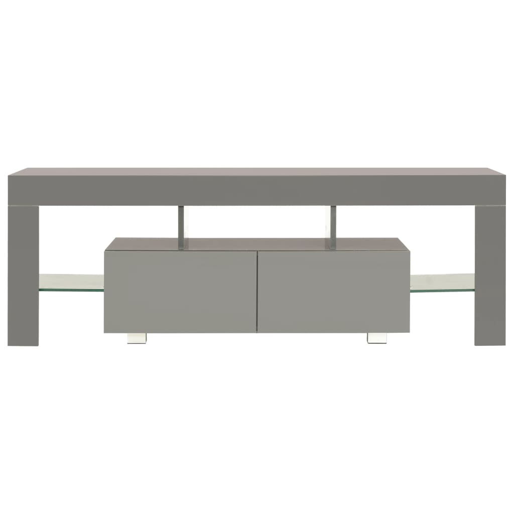 TV-Schrank mit LED-Leuchten Hochglanz-Grau 130x35x45 cm