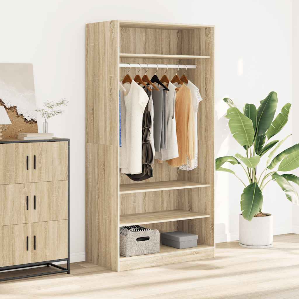 Kleiderschrank Sonoma-Eiche 100x50x200 cm Holzwerkstoff