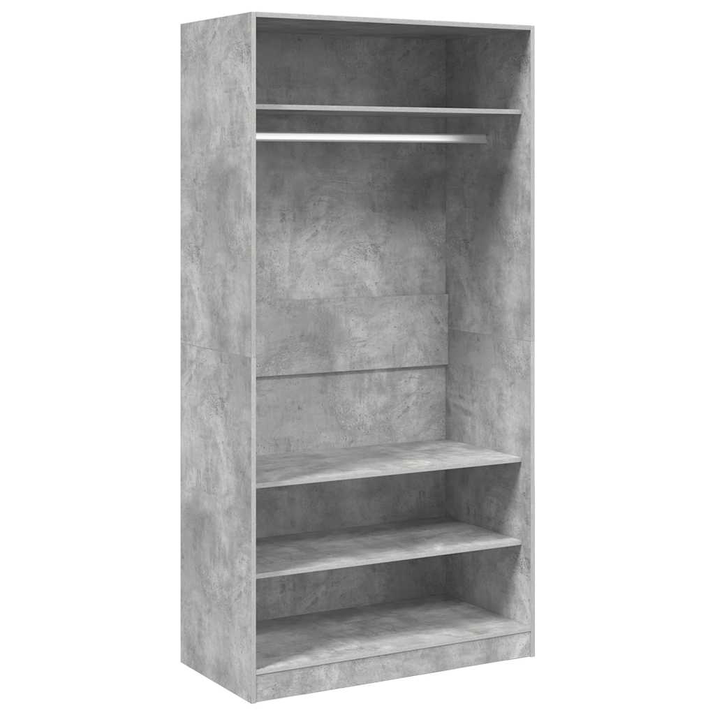 Kleiderschrank Betongrau 100x50x200 cm Holzwerkstoff
