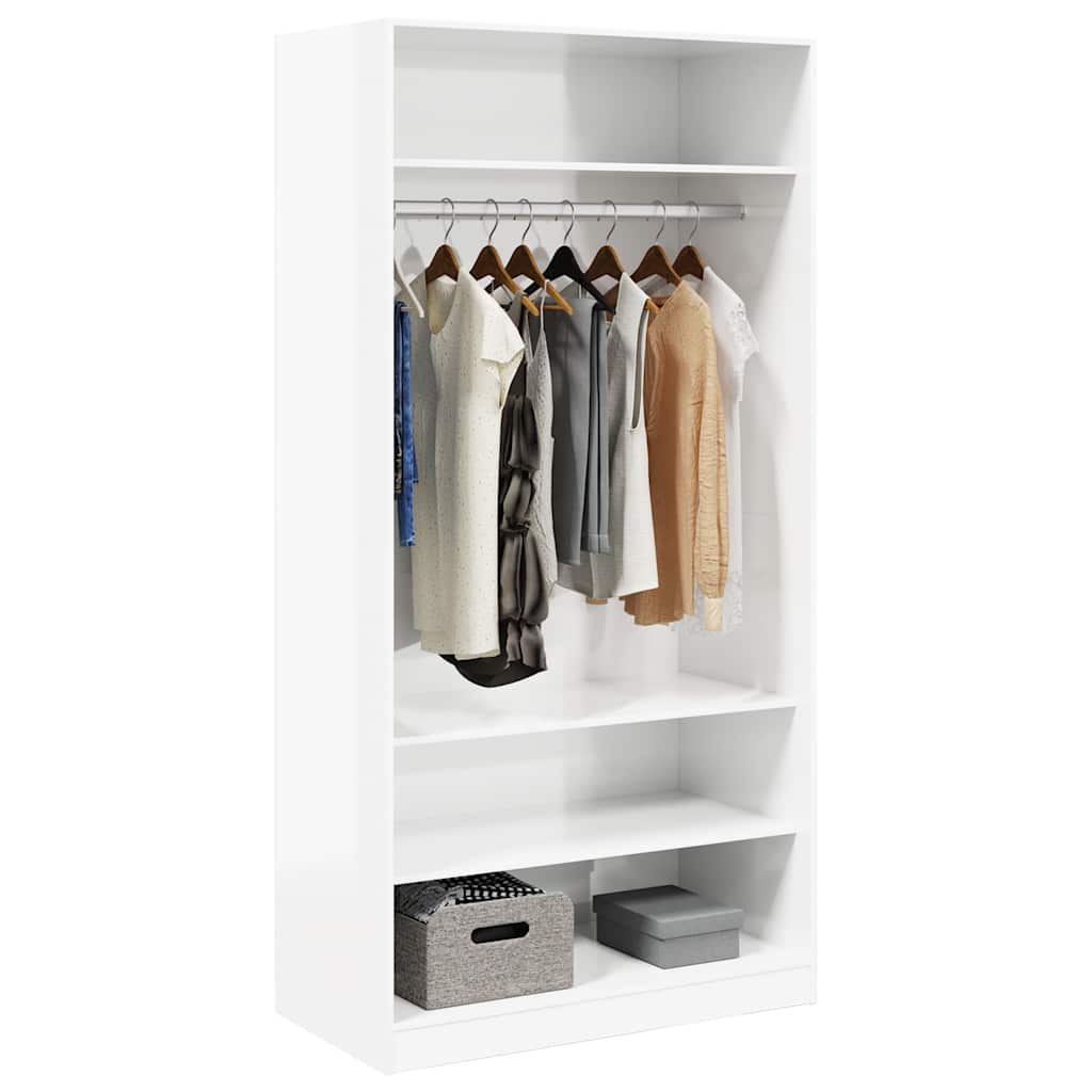 Kleiderschrank Hochglanz-Weiß 100x50x200 cm Holzwerkstoff