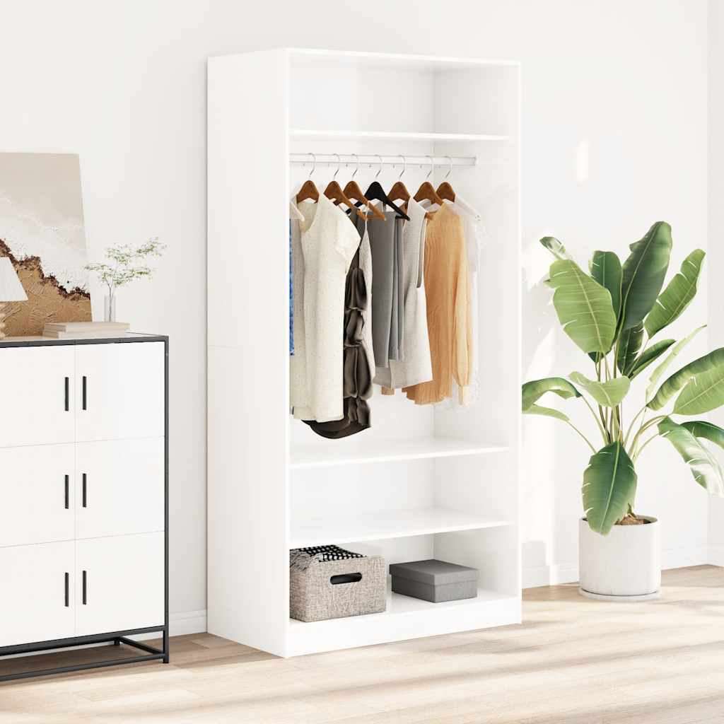 Kleiderschrank Hochglanz-Weiß 100x50x200 cm Holzwerkstoff