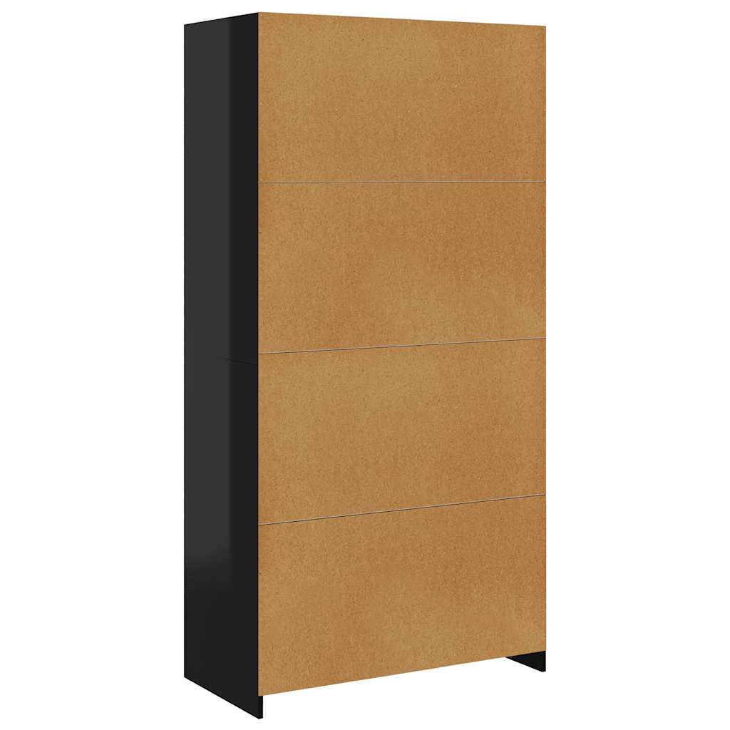 Kleiderschrank Hochglanz-Schwarz 100x50x200 cm Holzwerkstoff