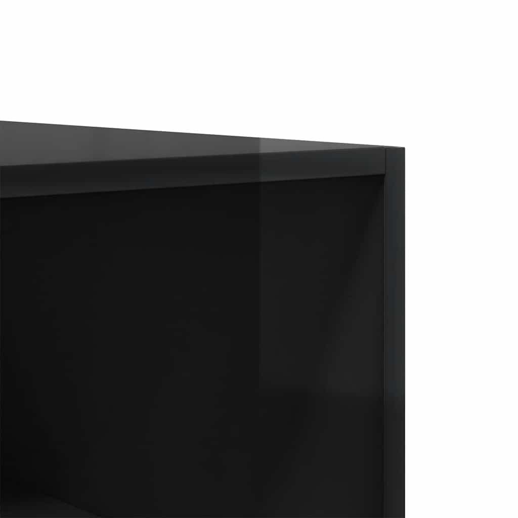 Kleiderschrank Hochglanz-Schwarz 100x50x200 cm Holzwerkstoff