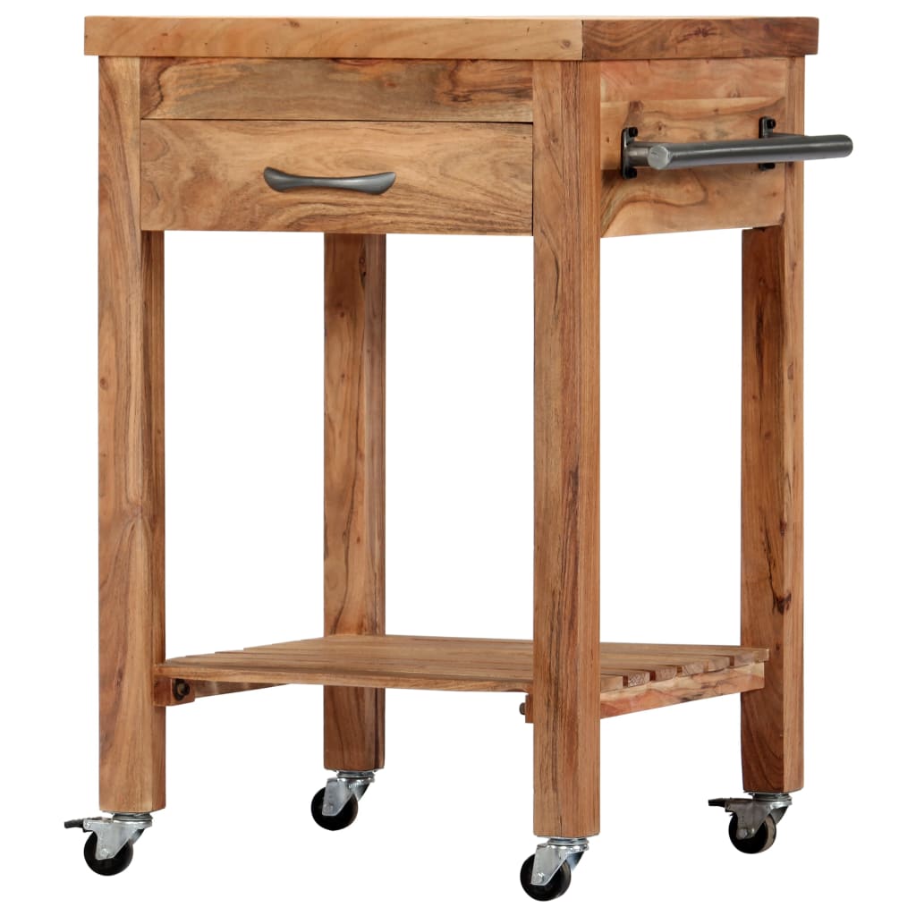 Servierwagen 58x58x89 cm Massivholz Akazie