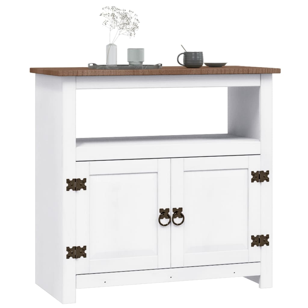 TV-Schrank Mexiko-Stil Kiefernholz Weiß 80x43x78 cm