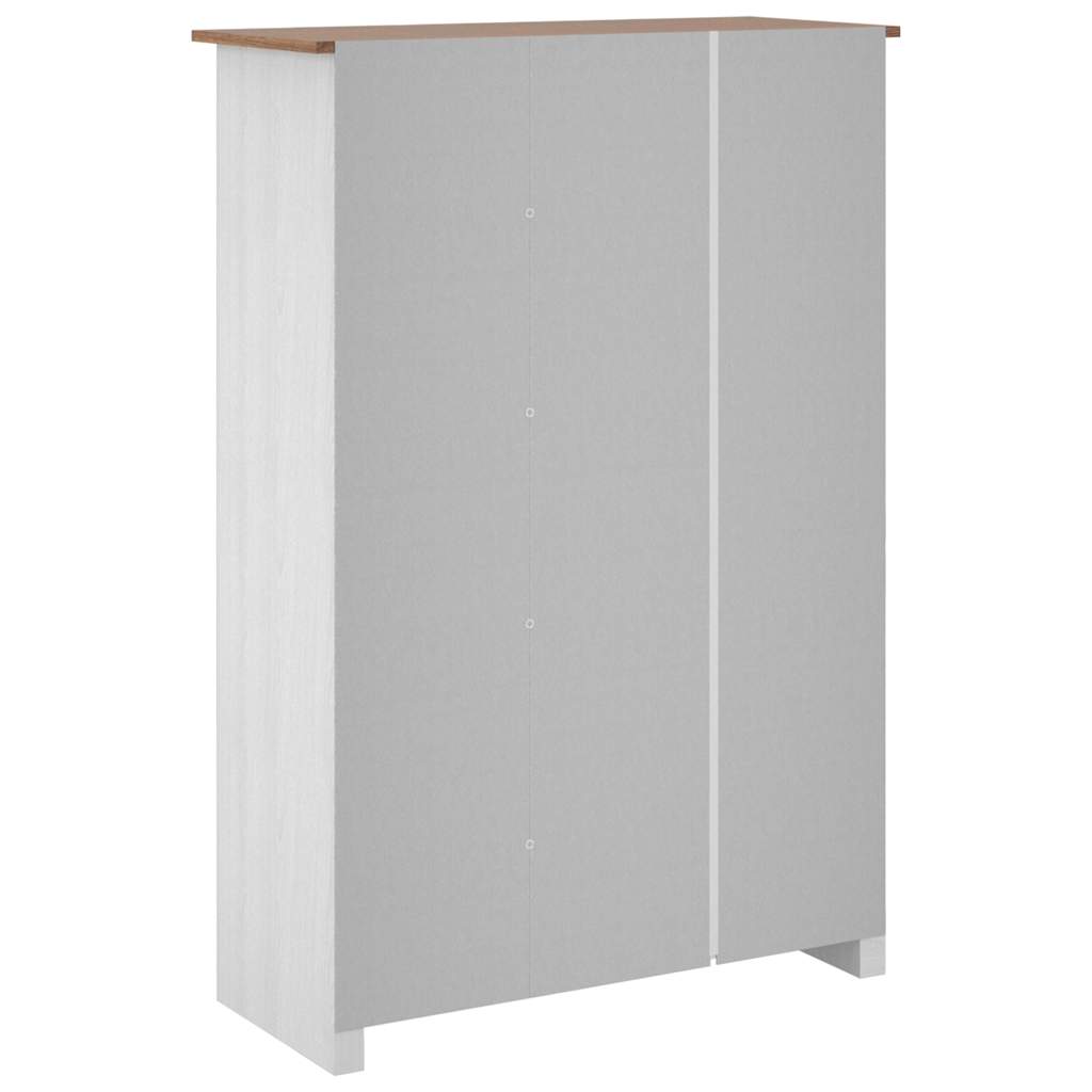 Kleiderschrank 3-Türig Weiß 118×50×171,5 cm Kiefer Panama Serie
