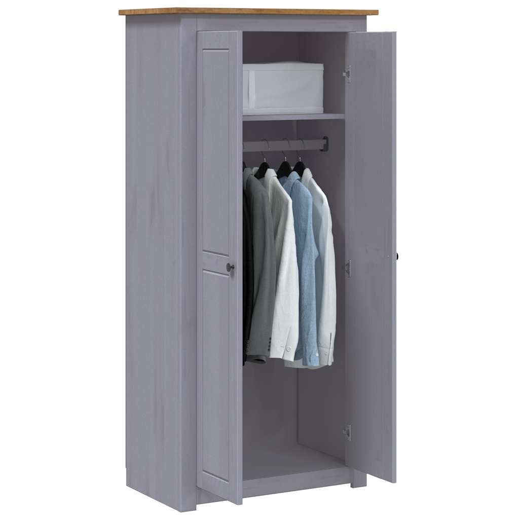 Kleiderschrank Grau 80x50x171,5 cm Kiefernholz Panama