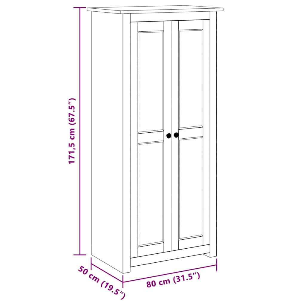 Kleiderschrank Grau 80x50x171,5 cm Kiefernholz Panama