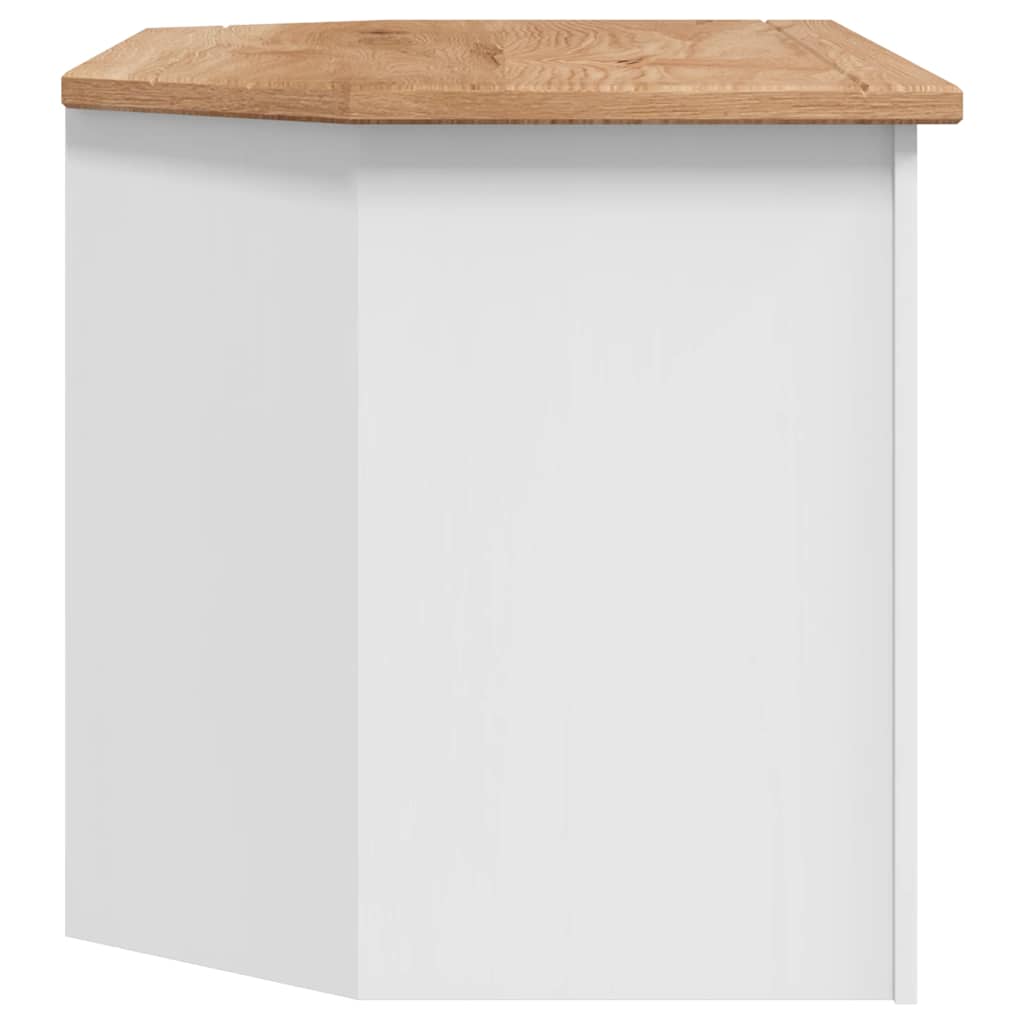 TV-Eckschrank Weiß 93 x 49 x 49 cm Massivholz Panama-Kiefer