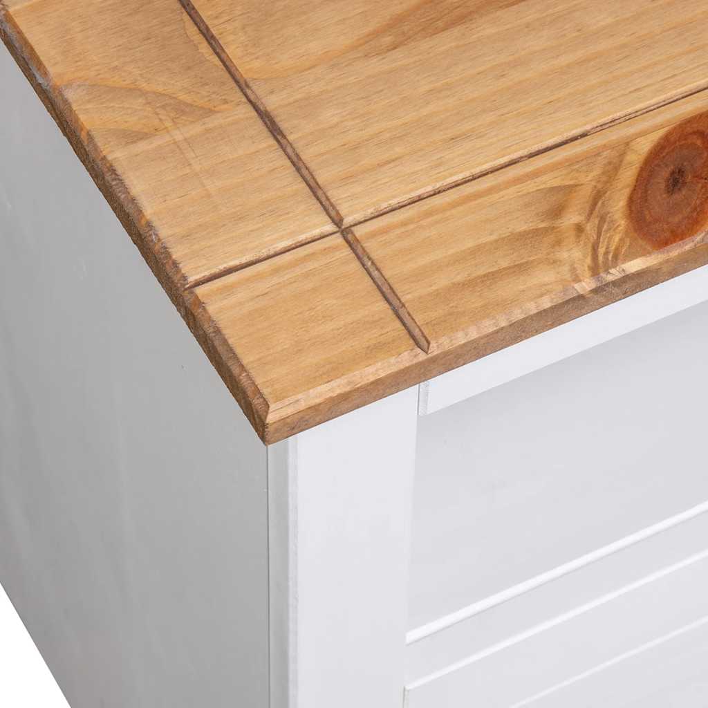 TV-Eckschrank Weiß 93 x 49 x 49 cm Massivholz Panama-Kiefer