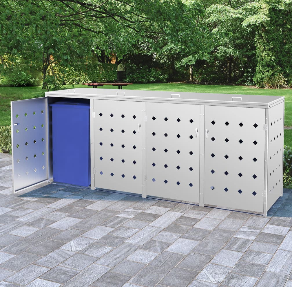 Mülltonnenbox für 4 Tonnen 240 L Edelstahl