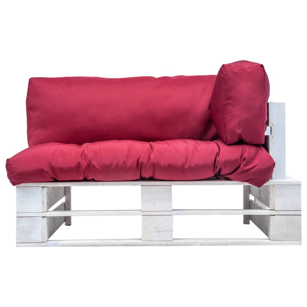 Garten-Palettensofa mit Kissen in Rot Kiefernholz