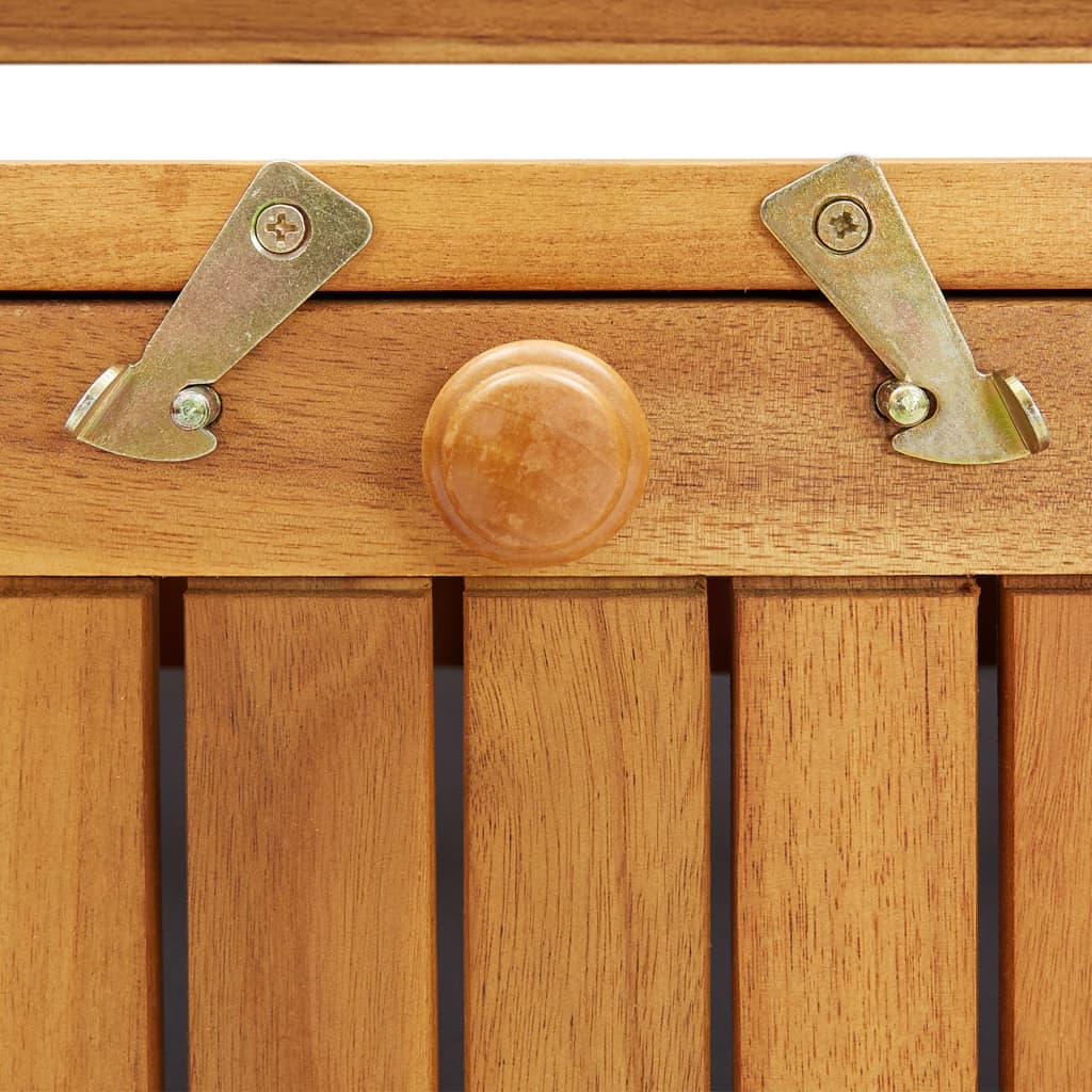 Sitzbank mit Stauraum und Sitzpolster 148 cm Massivholz Akazie