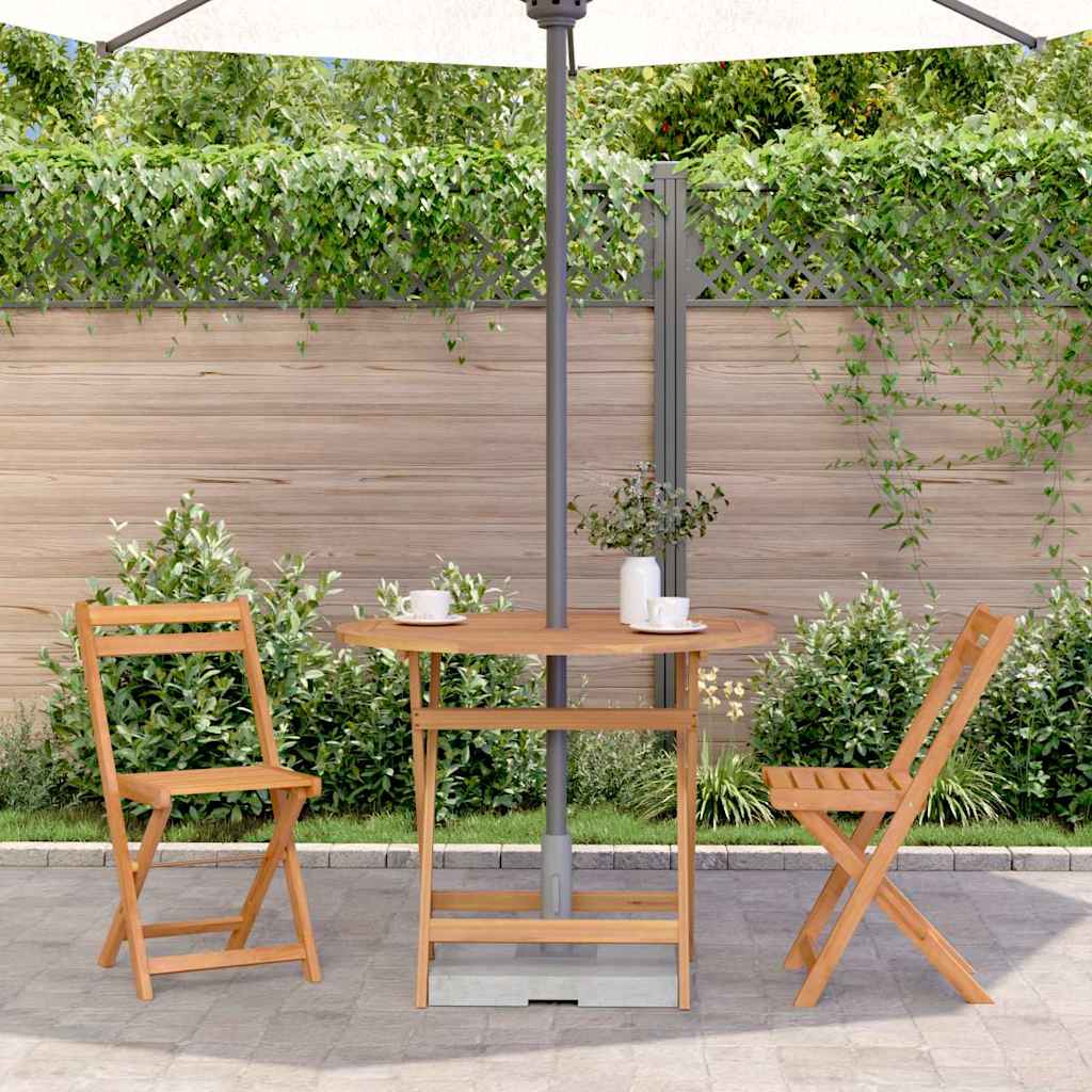 Gartentisch Klappbar 90x75 cm Massivholz Akazie