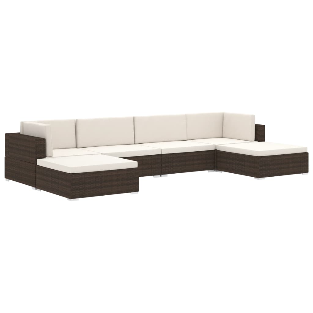 Modular-Sofa-Eckteil 1 Stk. + Auflagen Poly Rattan Braun