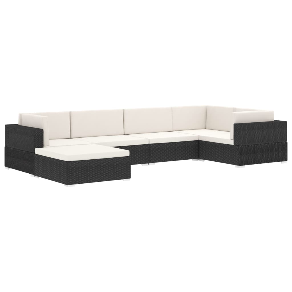 Modular-Sofa-Eckteil 1 Stk. + Auflagen Poly Rattan Schwarz