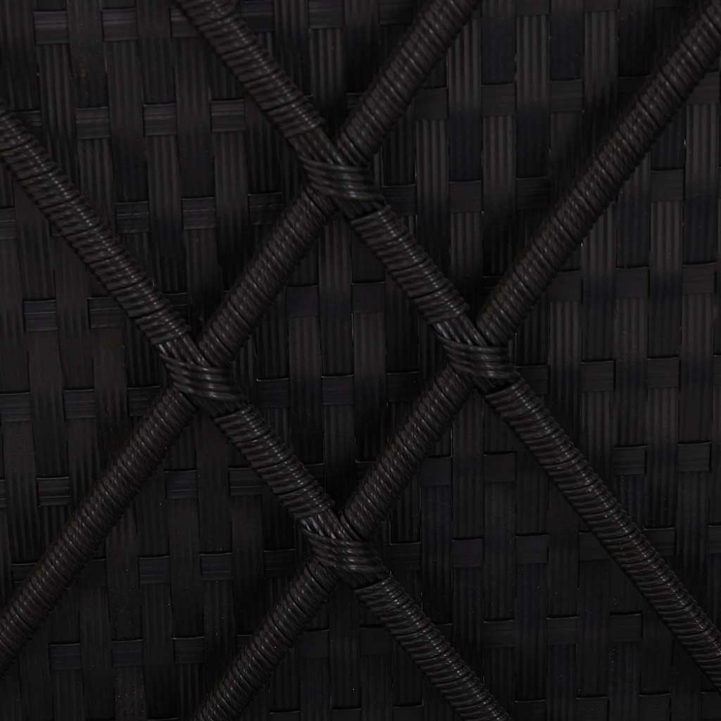 Garten Sonnenliegen mit Kissen 3 pcs Schwarz Poly Rattan