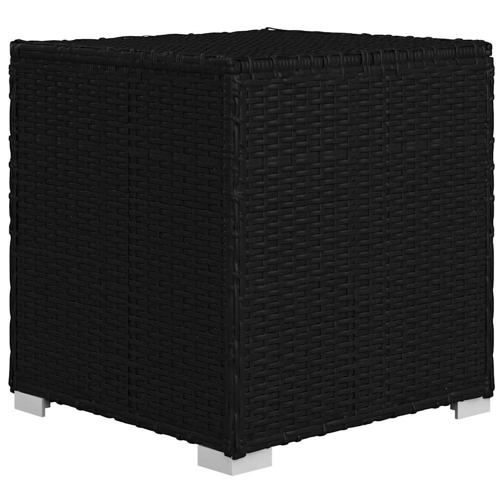 Garten Sonnenliegen mit Kissen 3 pcs Schwarz Poly Rattan