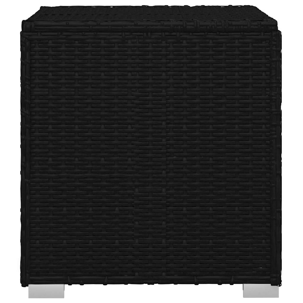 Garten Sonnenliegen mit Kissen 3 pcs Schwarz Poly Rattan