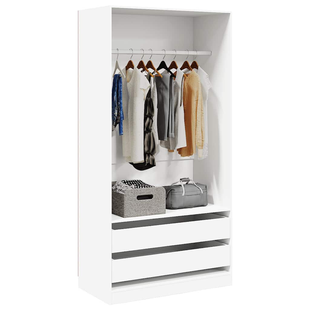 Kleiderschrank Weiß 100x50x200 cm Holzwerkstoff
