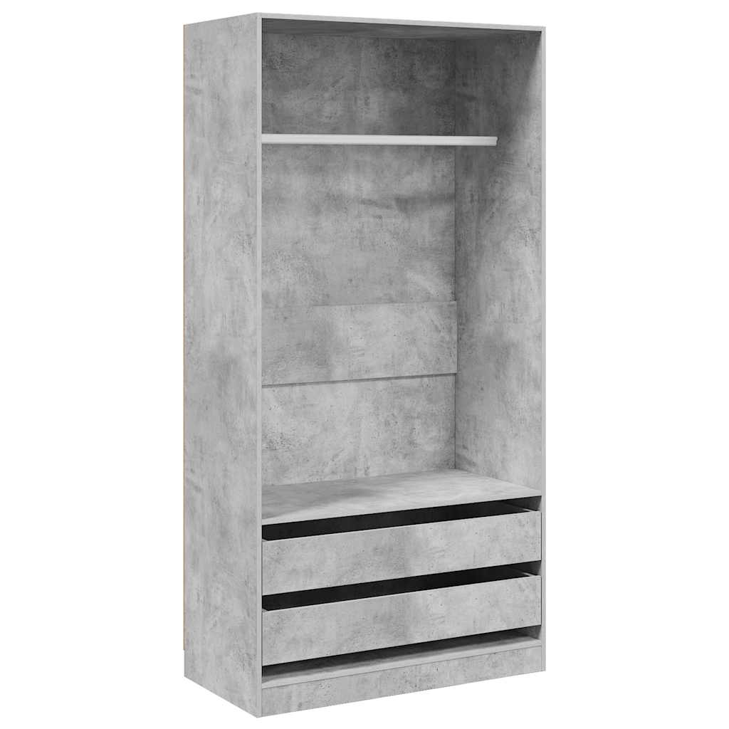 Kleiderschrank Betongrau 100x50x200 cm Holzwerkstoff