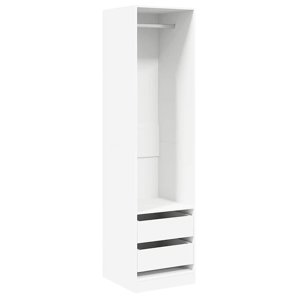 Kleiderschrank mit Schubladen Weiß 50x50x200 cm Holzwerkstoff