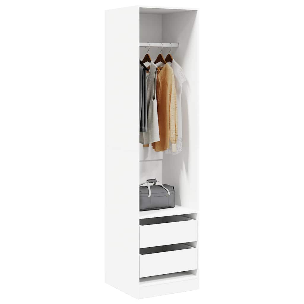 Kleiderschrank mit Schubladen Weiß 50x50x200 cm Holzwerkstoff