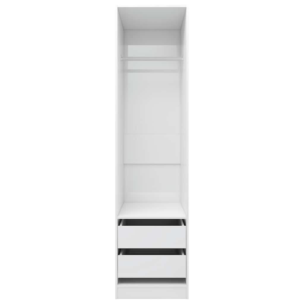 Kleiderschrank mit Schubladen Hochglanz-Weiß 50x50x200 cm