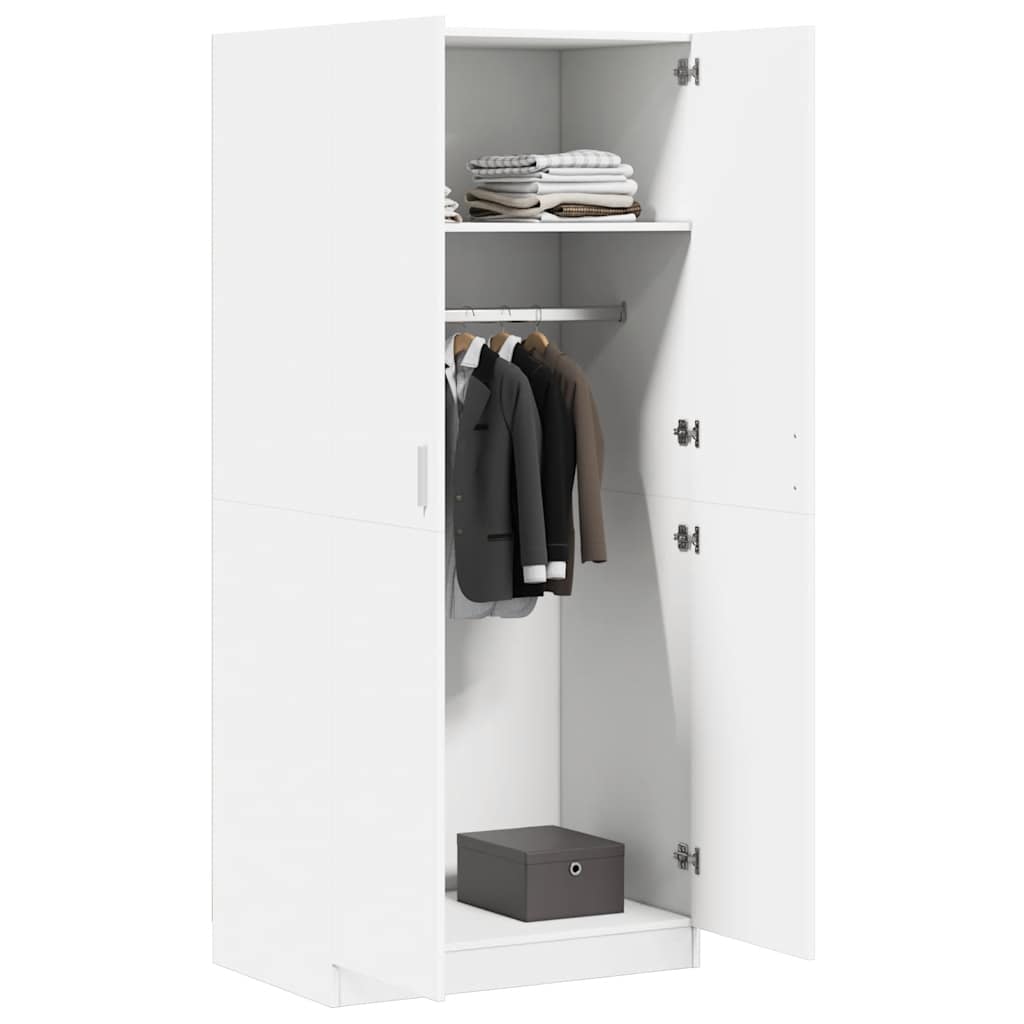 Kleiderschrank Weiß 80x52x180 cm Holzwerkstoff