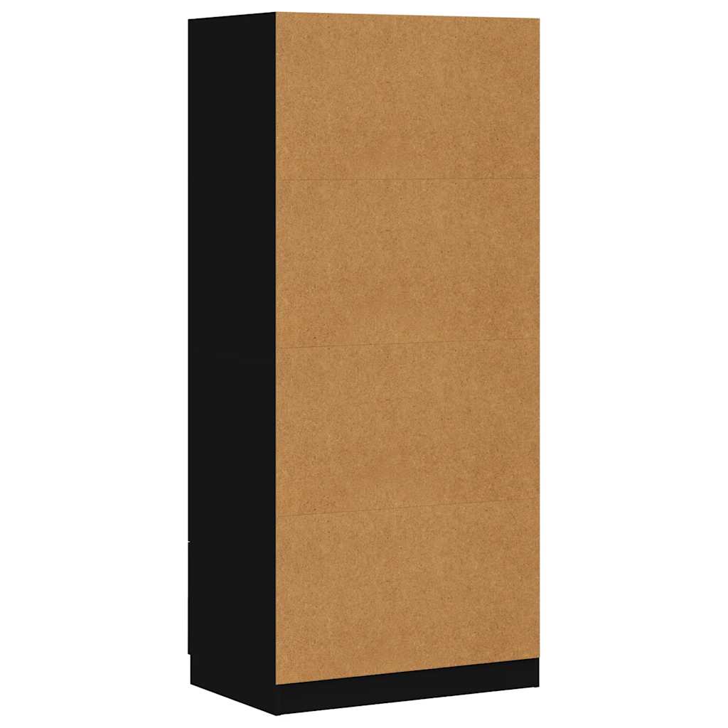 Kleiderschrank Schwarz 80x52x180 cm Holzwerkstoff