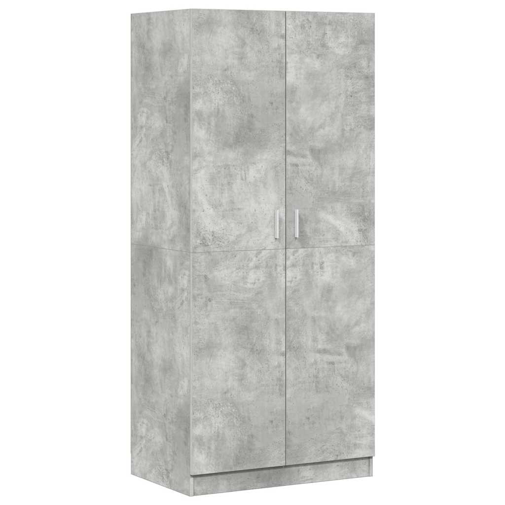 Kleiderschrank Betongrau 80x52x180 cm Holzwerkstoff