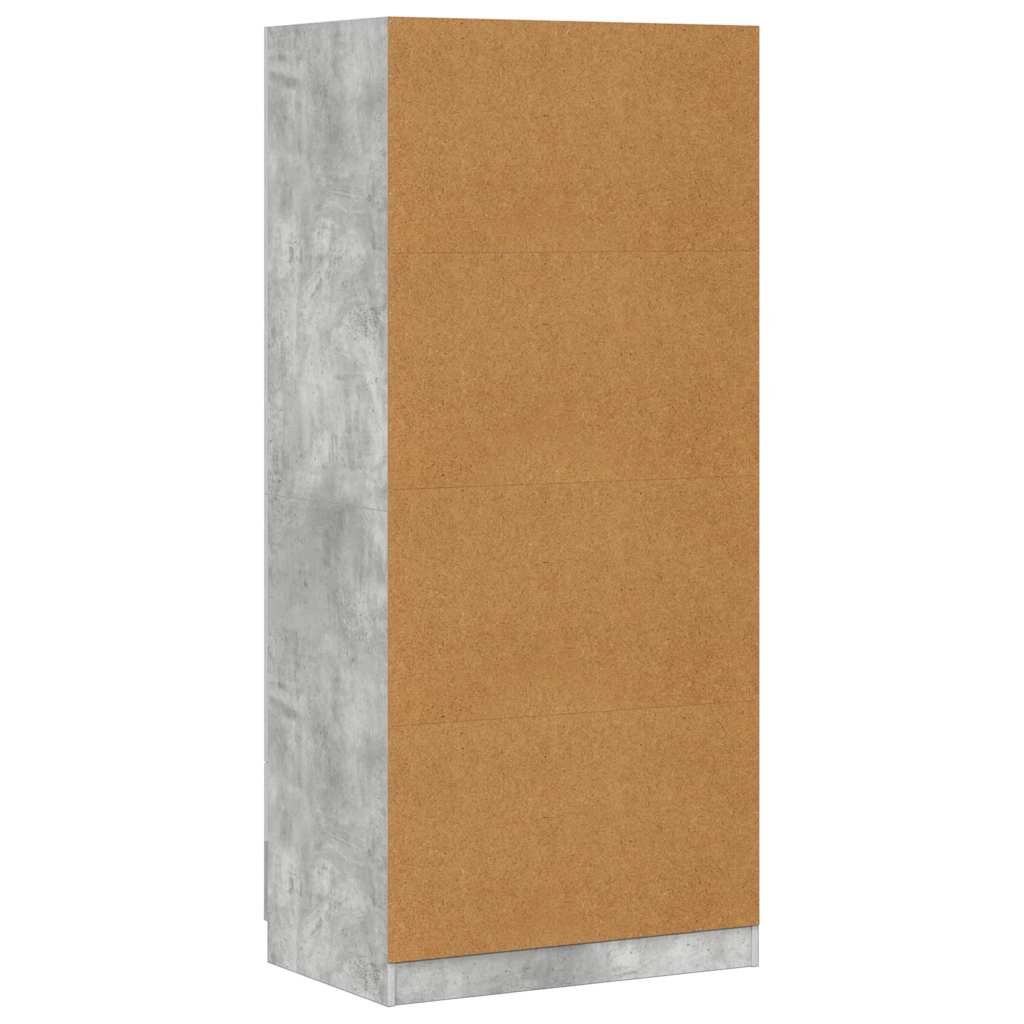 Kleiderschrank Betongrau 80x52x180 cm Holzwerkstoff