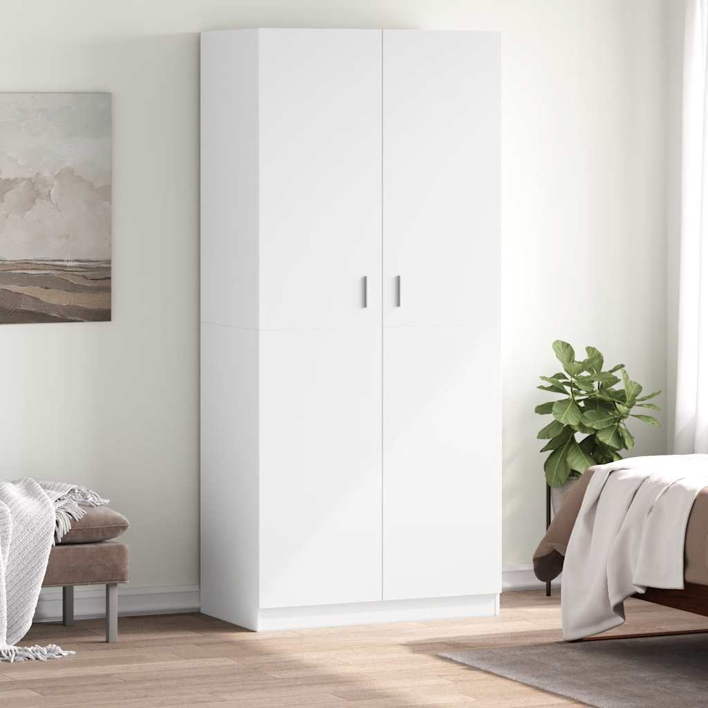 Kleiderschrank Weiß 90x52x200 cm Holzwerkstoff