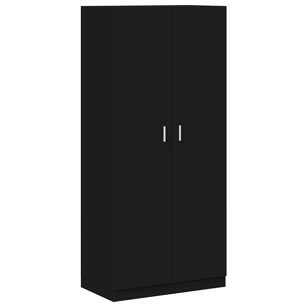 Kleiderschrank Schwarz 90x52x200 cm Holzwerkstoff