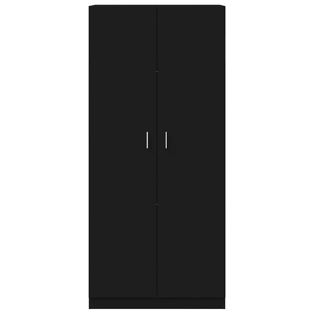 Kleiderschrank Schwarz 90x52x200 cm Holzwerkstoff