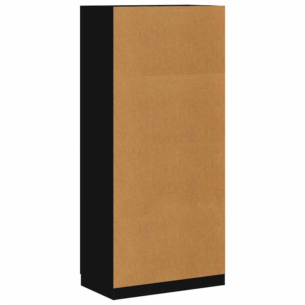 Kleiderschrank Schwarz 90x52x200 cm Holzwerkstoff