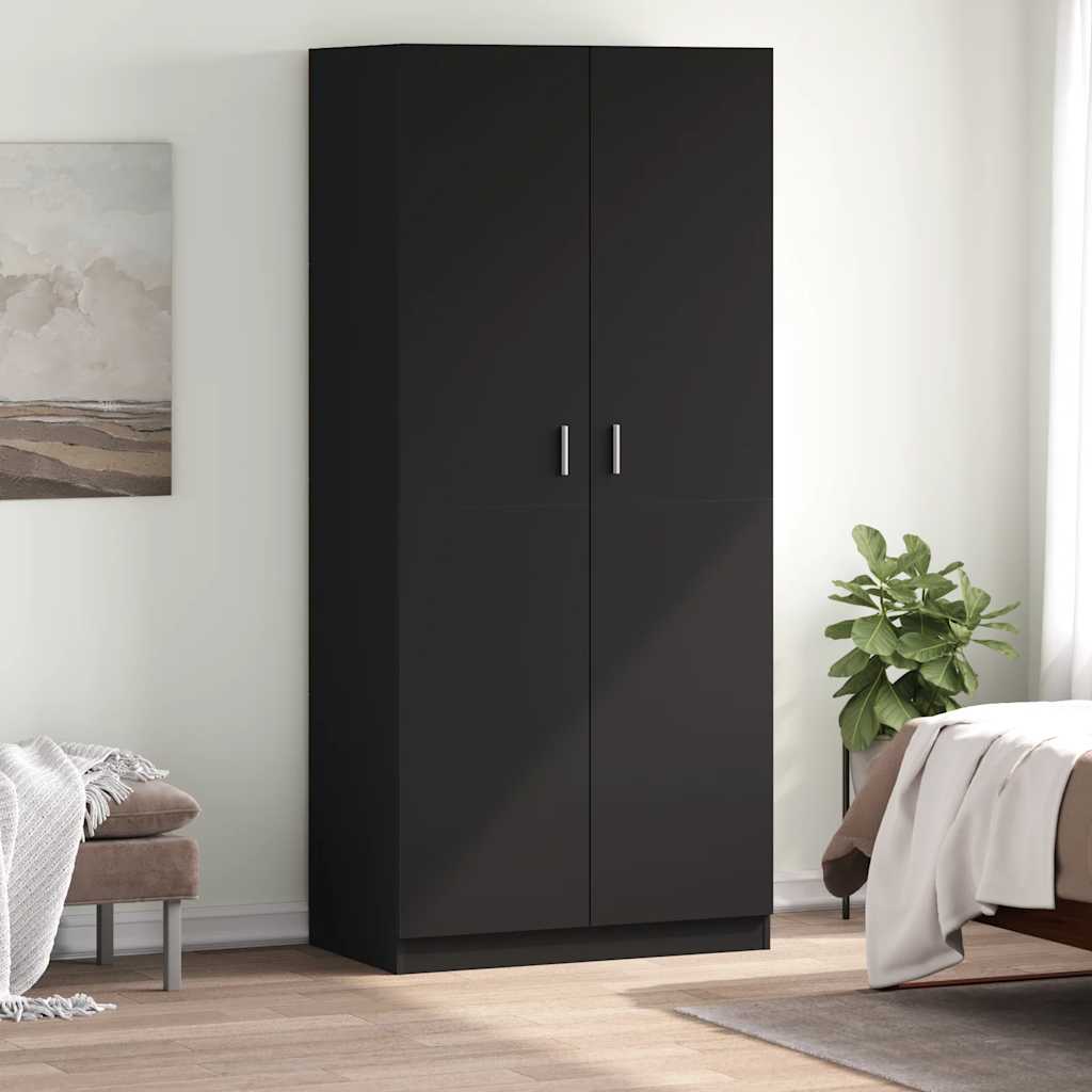Kleiderschrank Schwarz 90x52x200 cm Holzwerkstoff
