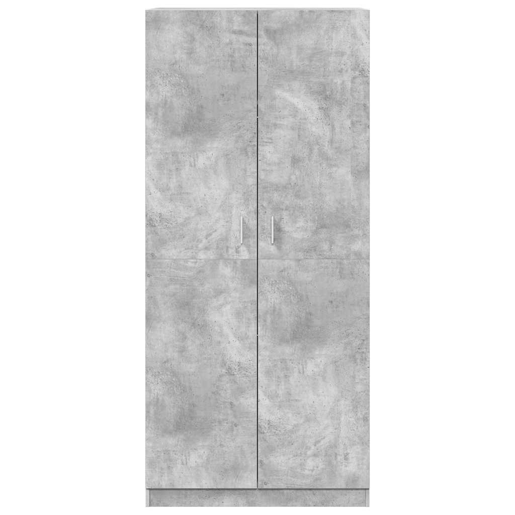 Kleiderschrank Betongrau 90x52x200 cm Holzwerkstoff