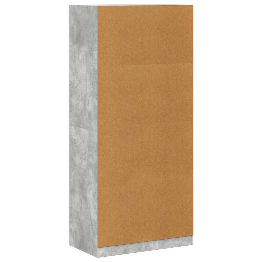 Kleiderschrank Betongrau 90x52x200 cm Holzwerkstoff